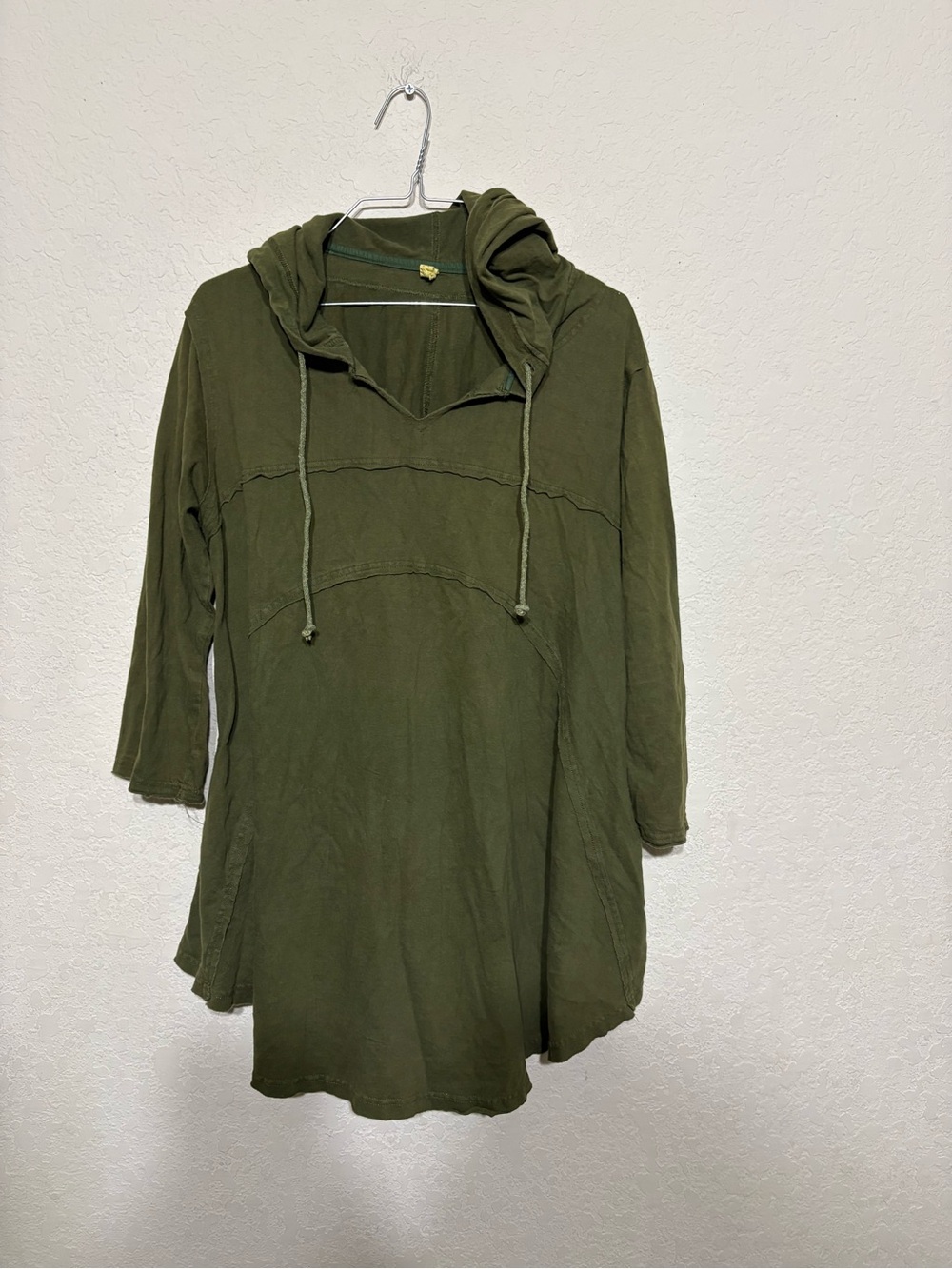 Women's Olive Green Hooded Tunic Sweatshirt